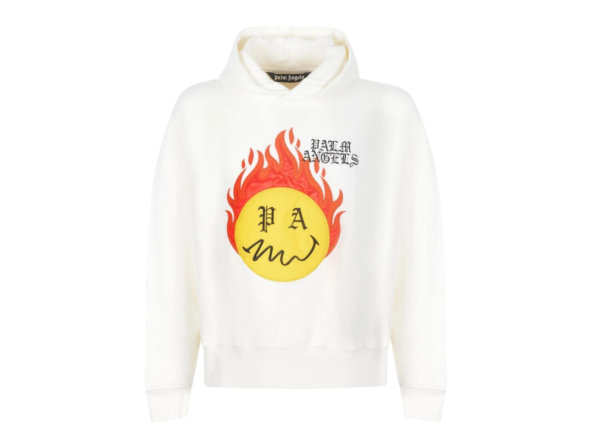 Buy Palm Angels Burning Head Hoodie White | SASOM