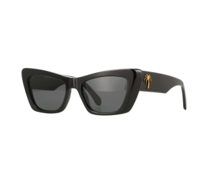 Palm Angels Fairfield Sunglasses In Acetate Frame With Dark Grey Lens Shiny Black