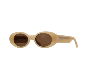 Palm Angels Gilroy Sunglasses In Cat Eye Frame With Brown Lens Sand Opal