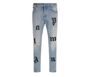 Palm Angels Logo Patch Classic Denim Pants Jeans Blue/Black