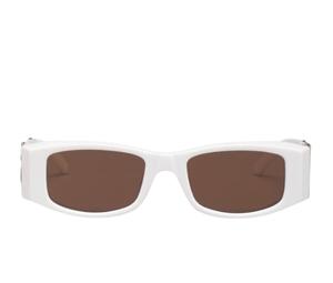 Palm Angels Logo Sunglasses White Brown