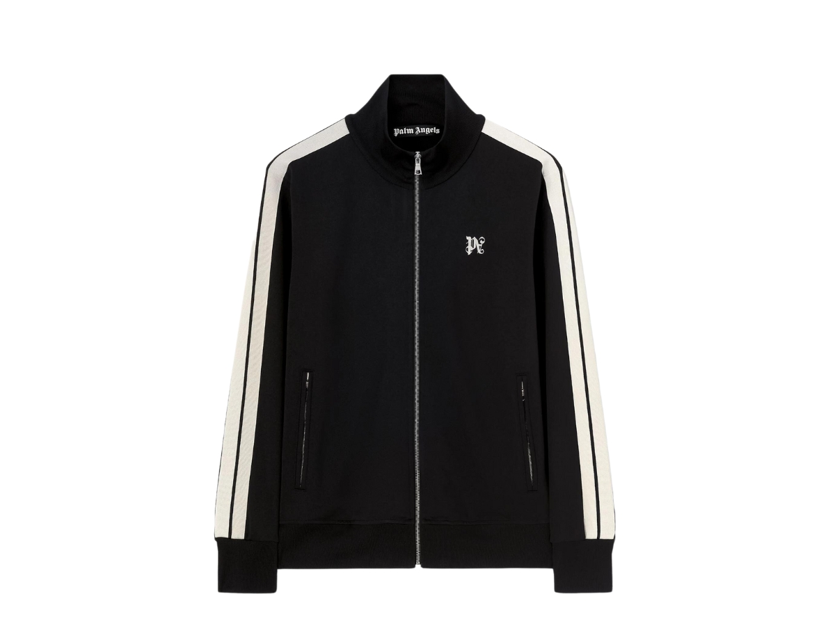 Palm Angels Monogram Classic Track Jacket Black Off White Palm Angels Monogram Classic Track Jacket Black Off White