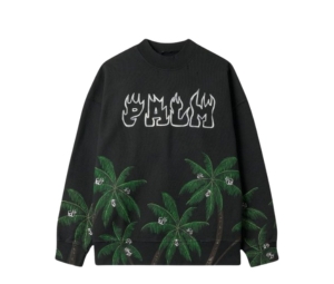 Palm Angels Palms & Skull Vintage Crew Neck Sweatshirt Black