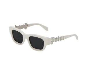 Palm Angels Posey Sunglasses In Acetate Frame With Dark Grey Lens White