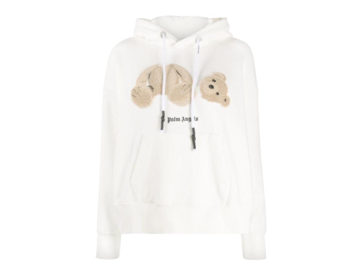 SASOM | apparel Palm Angels teddy bear detail hoodie White Check the ...