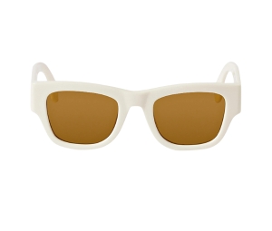 Palm Angels Volcan Square-Frame Sunglasses In Acetate White With Mirror Gold