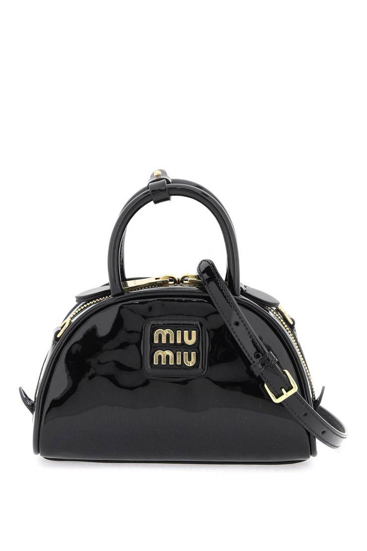 MIU MIU Patent leather mini bowling bag Miu Miu