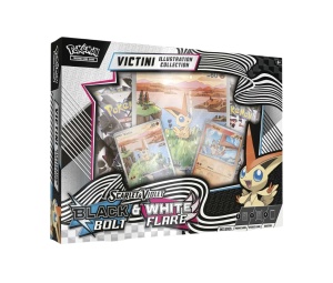 Buy Pokemon Scarlet & Violet Blaxk Bolt & White Flare Unova Victini Illustration Collection (EN) at Sasom – Authentic and Ready to Ship