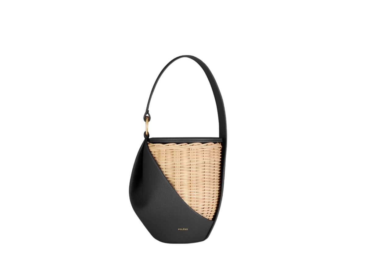 Buy Polene Yke In Leather And Canvas Black | SASOM