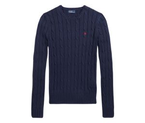 Buy Polo Ralph Lauren Cable-Knit Cotton Crewneck Sweater Hunter Navy (W) at Sasom – Authentic and Ready to Ship