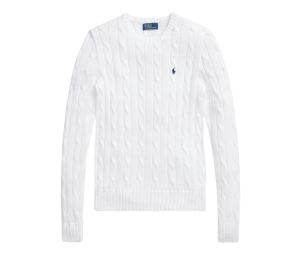 Buy Polo Ralph Lauren Cable-Knit Cotton Crewneck Sweater White (W) at Sasom – Authentic and Ready to Ship