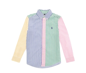 Polo Ralph Lauren Kids Logo Embroidered Striped Colourblock Shirt