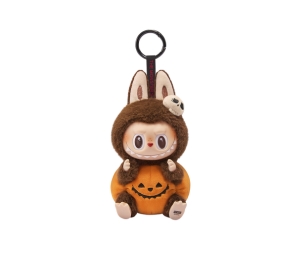 Pop Mart Labubu Happy Halloween Party Series-Sitting Pumpkin Vinyl Plush Pendant