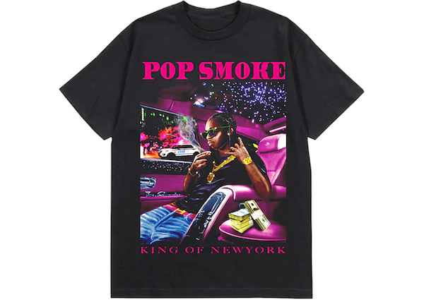 Buy Pop Smoke x Vlone King Of NY T-shirt Black at Sasom – Authentic and Ready to Ship