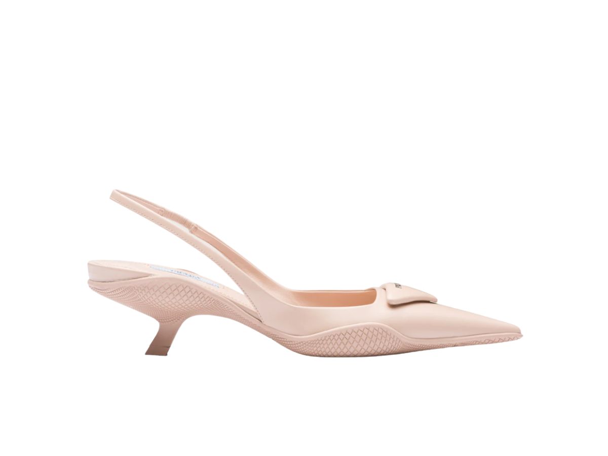 【関税&送料込】Prada Powder Pink Leather Pumps Prada Brushed Leather Slingback Pumps Powder Pink | SASOM
