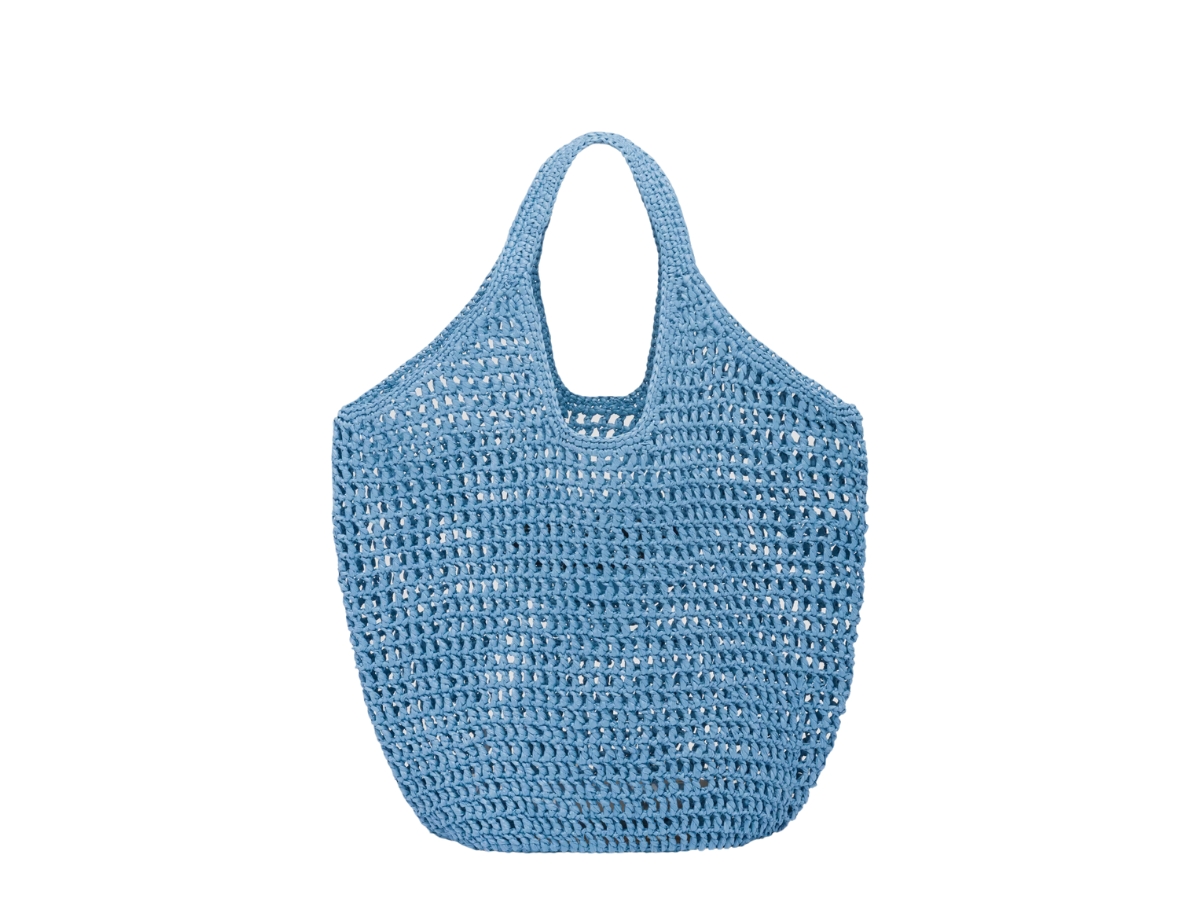 SASOM | bags Prada Crochet Tote Bag In Raffia-Effect Yarn With Embroidered  Lettering Logo On The Front Light Blue Check the latest price now!