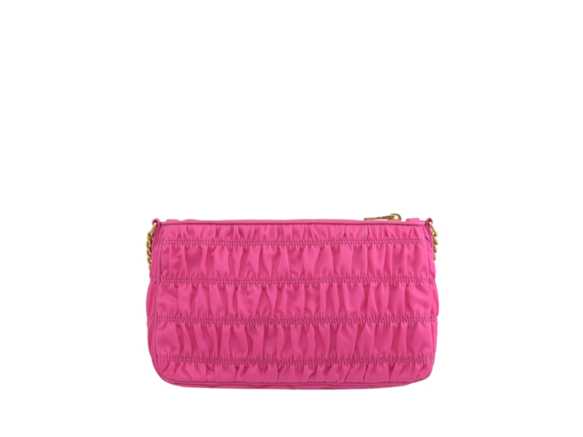 SASOM กระเป๋า Prada Crossbody Bag In Nylon With Gold Metal Hardware Pink เช็คราคาล่าสุด