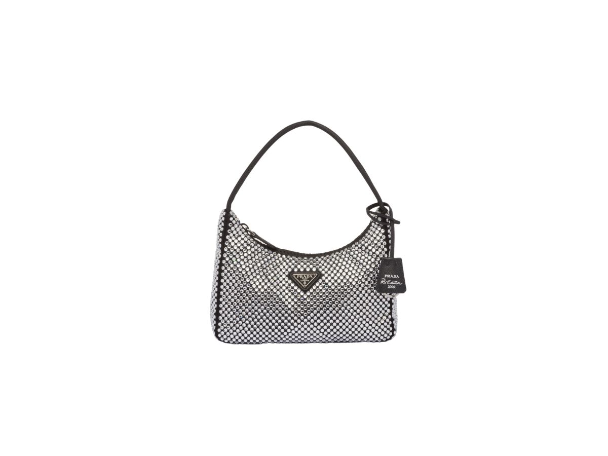 Prada Re-Edition 2000 Crystal Mini Bag White