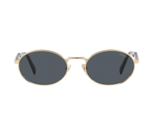 Prada Eyewear Oval-Frame Sunglasses With Pale Gold Metal Frame Black