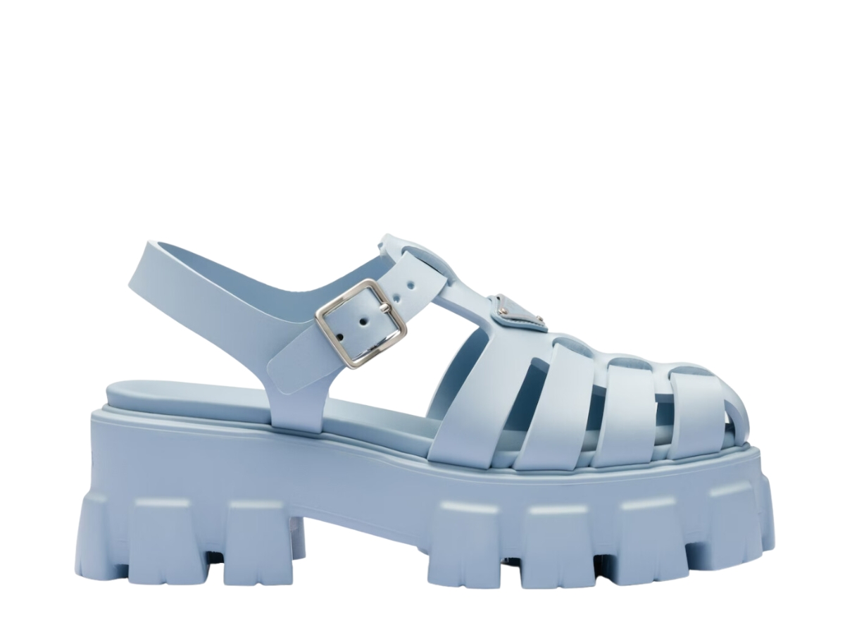 SASOM | shoes Prada Foam Rubber Sandals With Enameled Metal