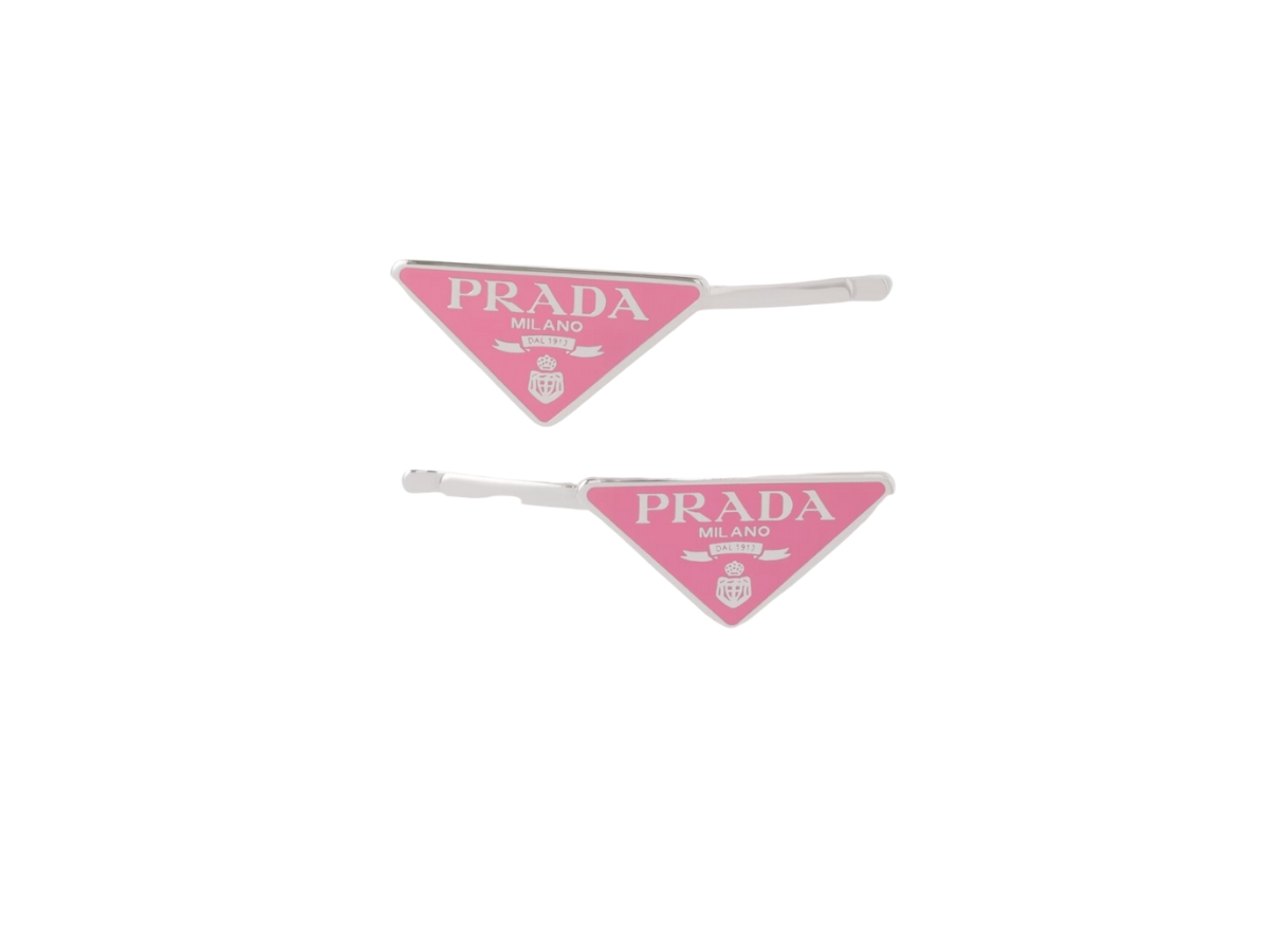 Prada Triangle-Logo Hair Clip - Pink for Women