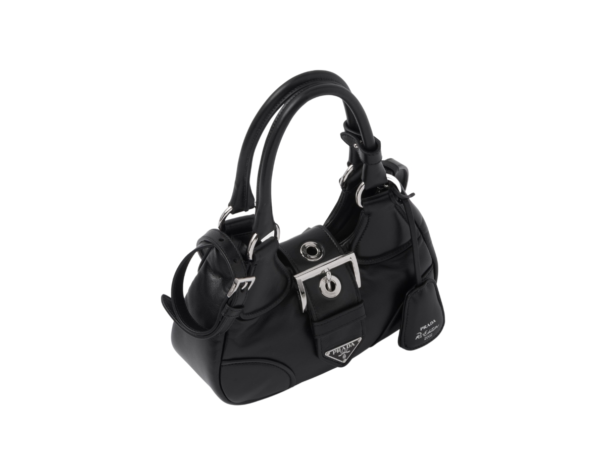 Prada Moon Padded Nappa-Leather Bag In Enameled-Metal Triangle