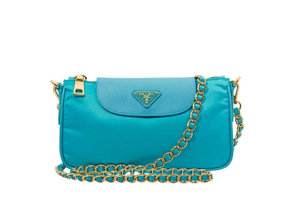 กระเป๋า Prada Nylon Crossbody Bag Turquoise | Authenticated by SASOM
