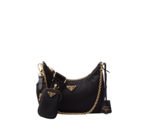 Buy Prada Re-Edition 2005 Re-Nylon Bag With Enameled Metal Triangle Logo And Gold Metal Hardware Black at Sasom – Authentic and Ready to Ship