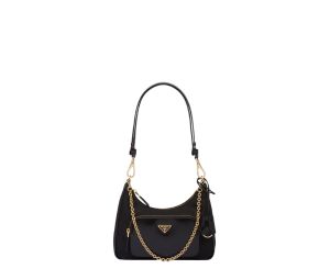 Buy Prada Re-Nylon And Brushed Leather Mini-Bag With Enameled Metal Triangle Logo And Metal Hardware Black at Sasom – Authentic and Ready to Ship