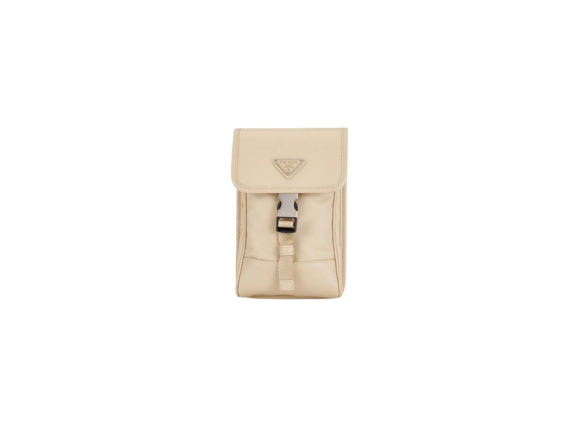 Prada Beige Re-Nylon and Saffiano Leather Smartphone Case Bag Prada