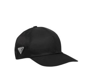 Prada Re-Nylon Baseball Cap With Enameled Metal Triangle Logo Black