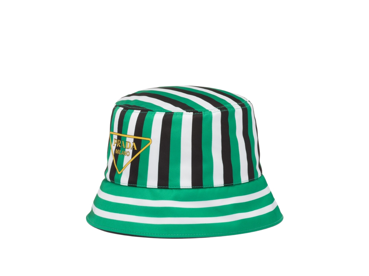 Prada Re-Nylon Bucket Hat In Fabric With Bayadere Printed