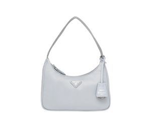 Prada Re-Nylon Re-Edition 2000 Mini-Bag With Enameled Metal Triangle Logo Cornflower