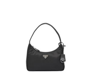 Prada Re-Nylon Re-Edition 2000 Mini-Bag With Enameled Metal Triangle Logo Black