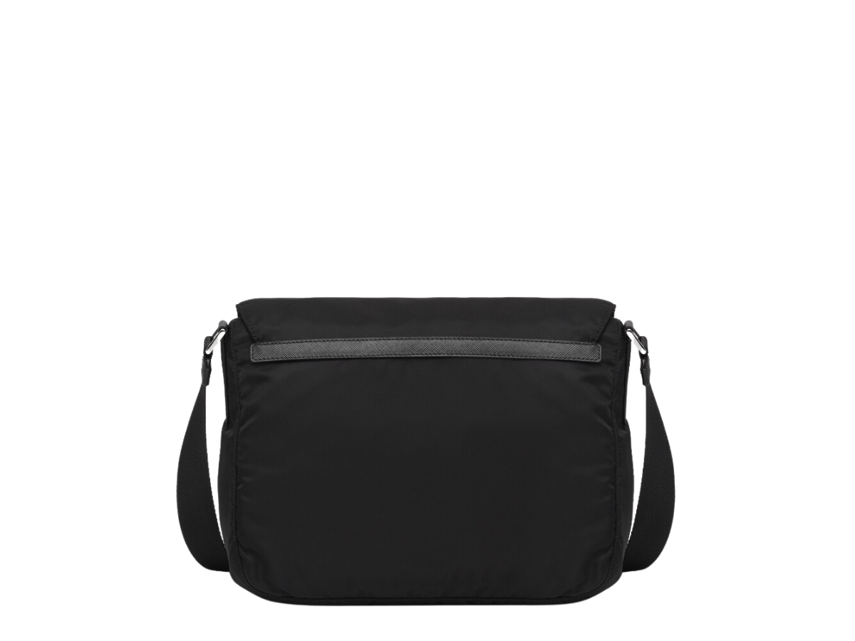 PRADA|CROSSBAGS (1BD953 RV44 F0002 B1M) Prada Re-Nylon Shoulder Bag In Logo On Flap With Silver