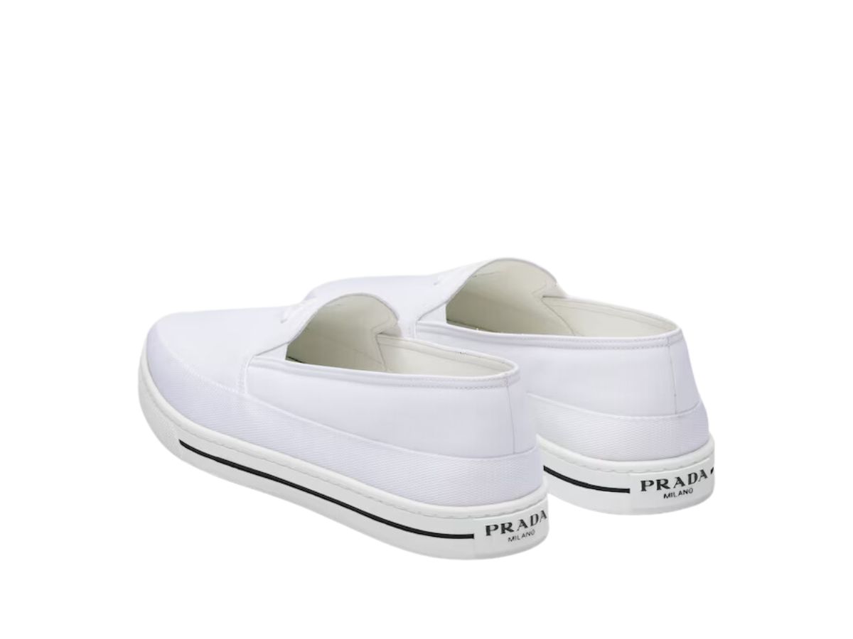 Prada Re-Nylon Slip-On Sneakers Embossed Rubber Triangle