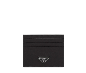 Buy Prada Saffiano Leather Card Holder In Enameled Metal Triangle Logo With Six Card Slots Black at Sasom – Authentic and Ready to Ship