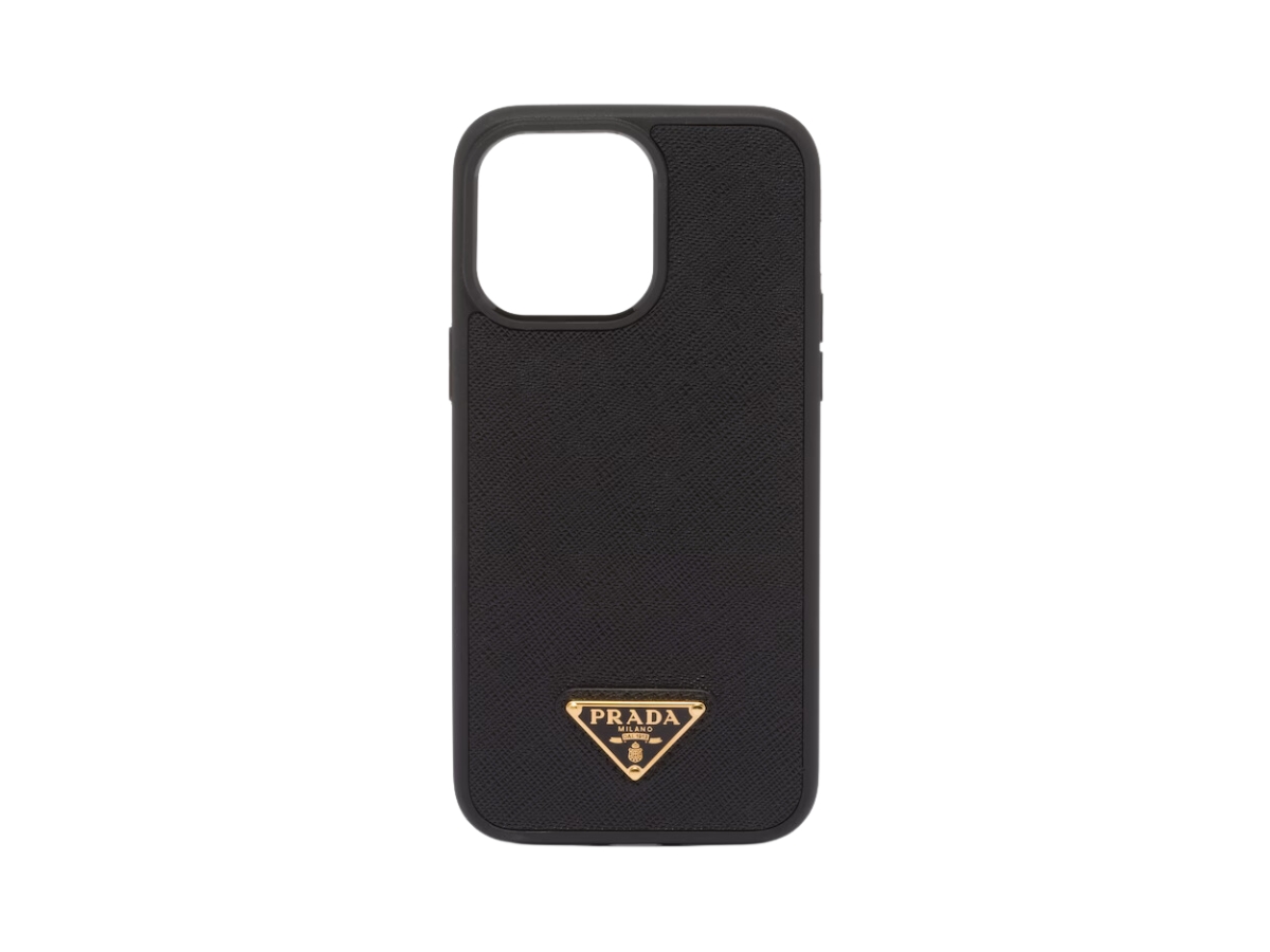 PRADA iPhoneケース 14pro Max Prada Triangle Logo Crystal Phone Case, iPhone 14 PRO MAX