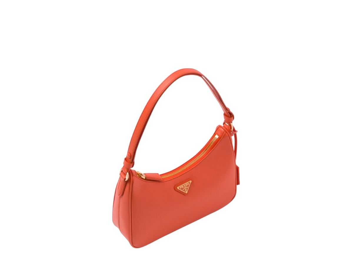 Orange Prada Re-edition Saffiano Leather Mini-bag