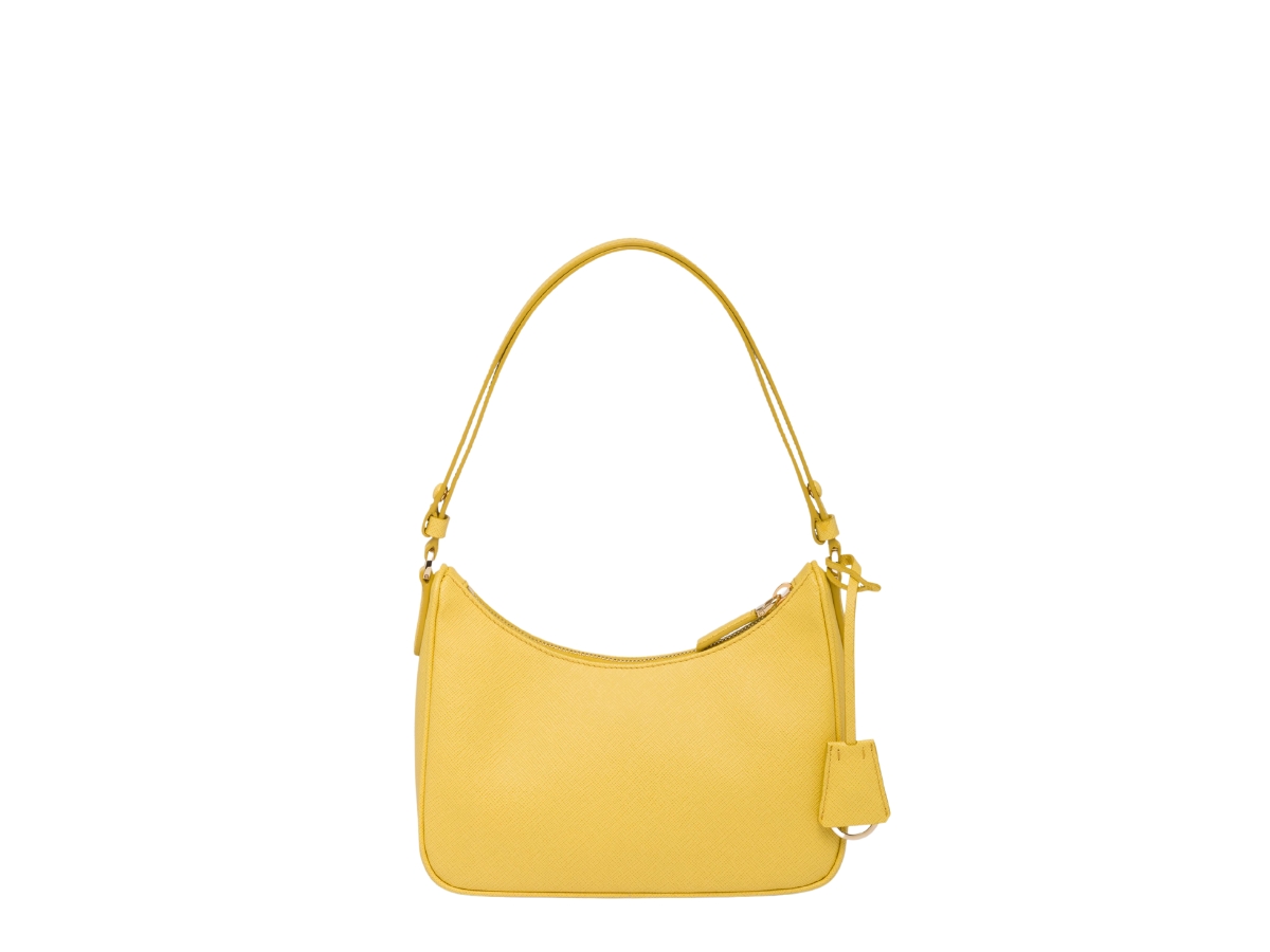 Sunny Yellow Prada Triangle Leather Shoulder Bag