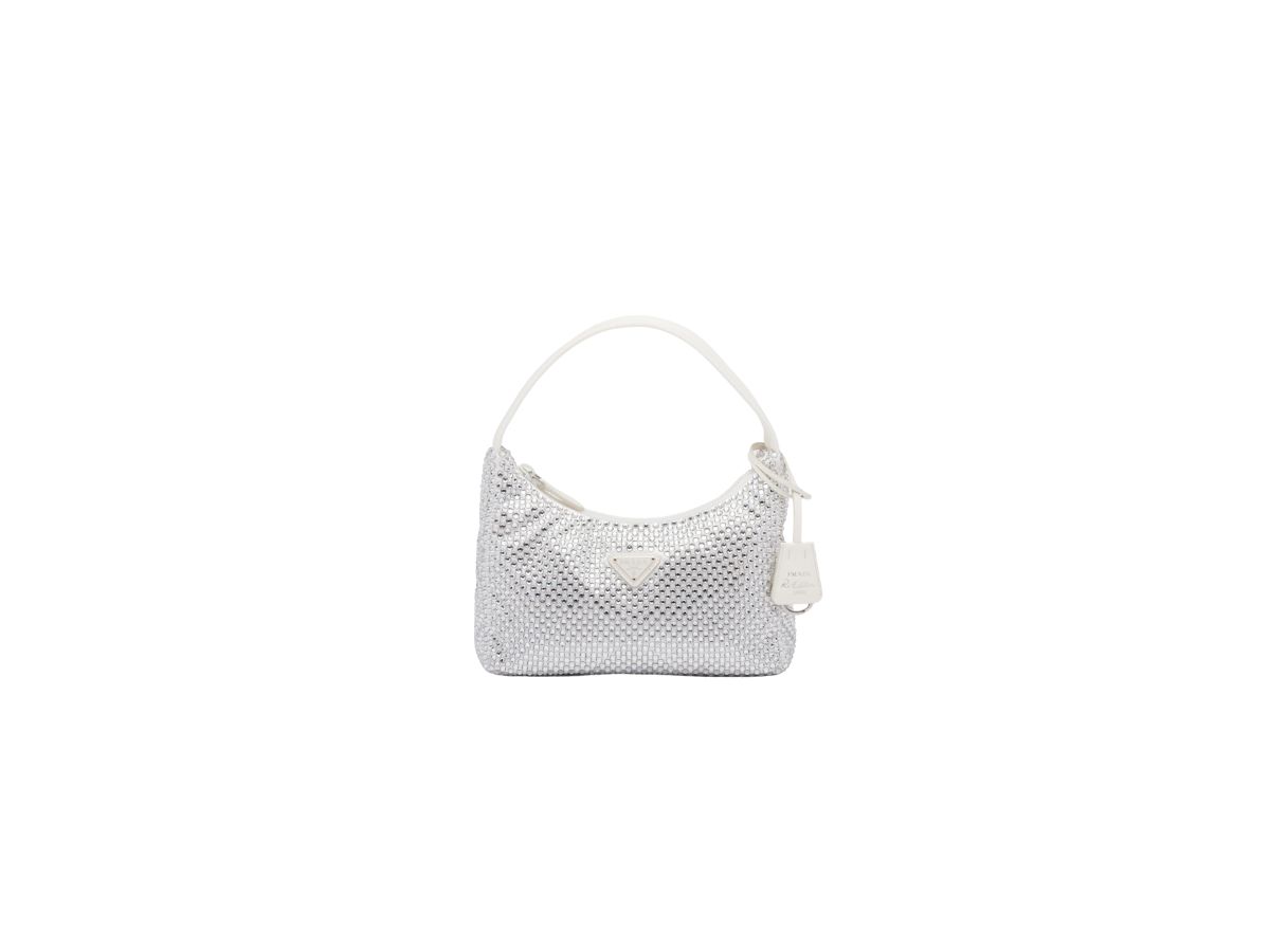 White Satin Mini-bag With Crystals