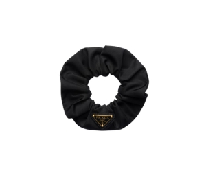 Prada Scrunchie In Re-Nylon With Gold-Tone Hardware Black