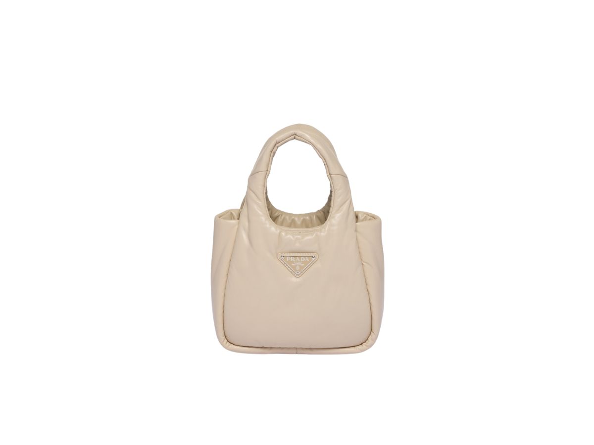 ハンドバッグ PRADA PRADA SOFT SMALL PADDED NAPPA HANDBAG Prada Small Padded Soft Nappa Leather Bag Dessert Beige