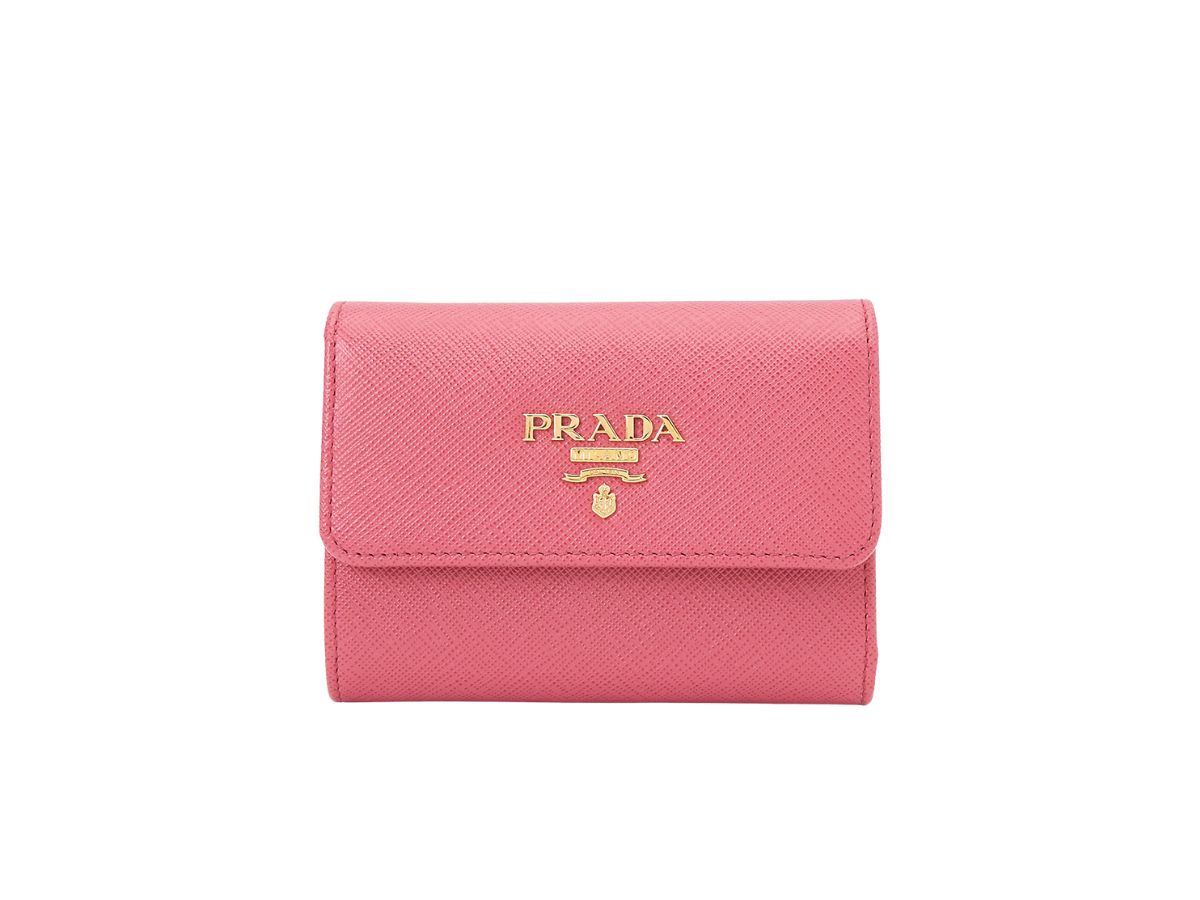 Prada Pink Saffiano Compact Wallet QNA21T3RPB014 | WGACA