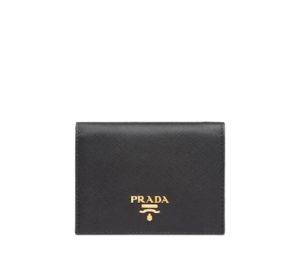 Buy Prada Small Saffiano Leather Wallet With Metal Lettering Logo Black at Sasom – Authentic and Ready to Ship
