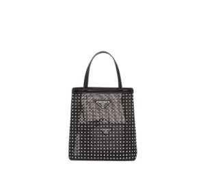 Prada triangle-logo sequined mini bag - Black
