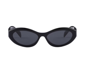 Prada Symbole Sunglasses In Black Bio-Acetate Frame With Slate Gray Lenses