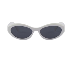 Prada Symbole Sunglasses In Chalk White Bio-Acetate Frame With Slate Gray Lenses