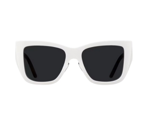 Buy Prada Symbole Sunglasses In White-Black Acetate Frame-Black Metal Logo With Grey Lens at Sasom – Authentic and Ready to Ship