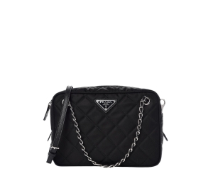 Prada Tessuto Impuntu Bag In Nylo With Silver Hardware Black